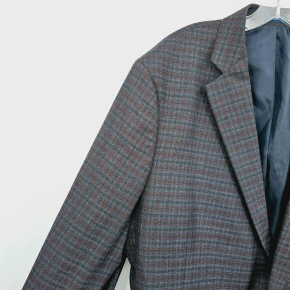 Stafford Classic Fit Blazer Coat 52R 2 Button Stretch Seasonal Texture Plaid New - Picture 3 of 13